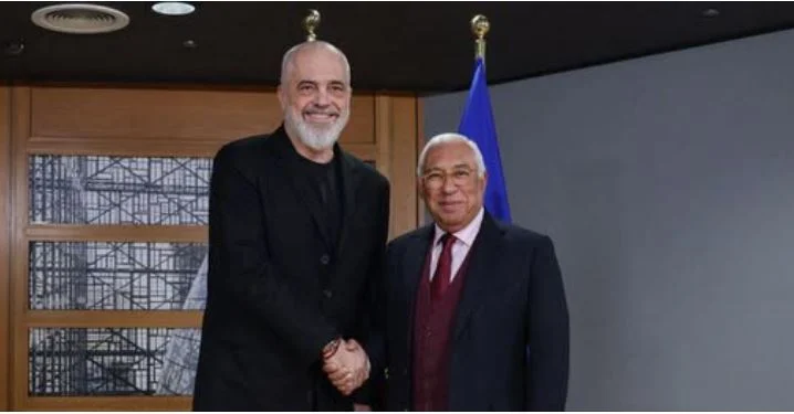 Kryeministri Rama publikon foto nga takimi në Bruksel me António Costan: Me Presidentin e Këshillit Europian dhe mikun tim të çmuar