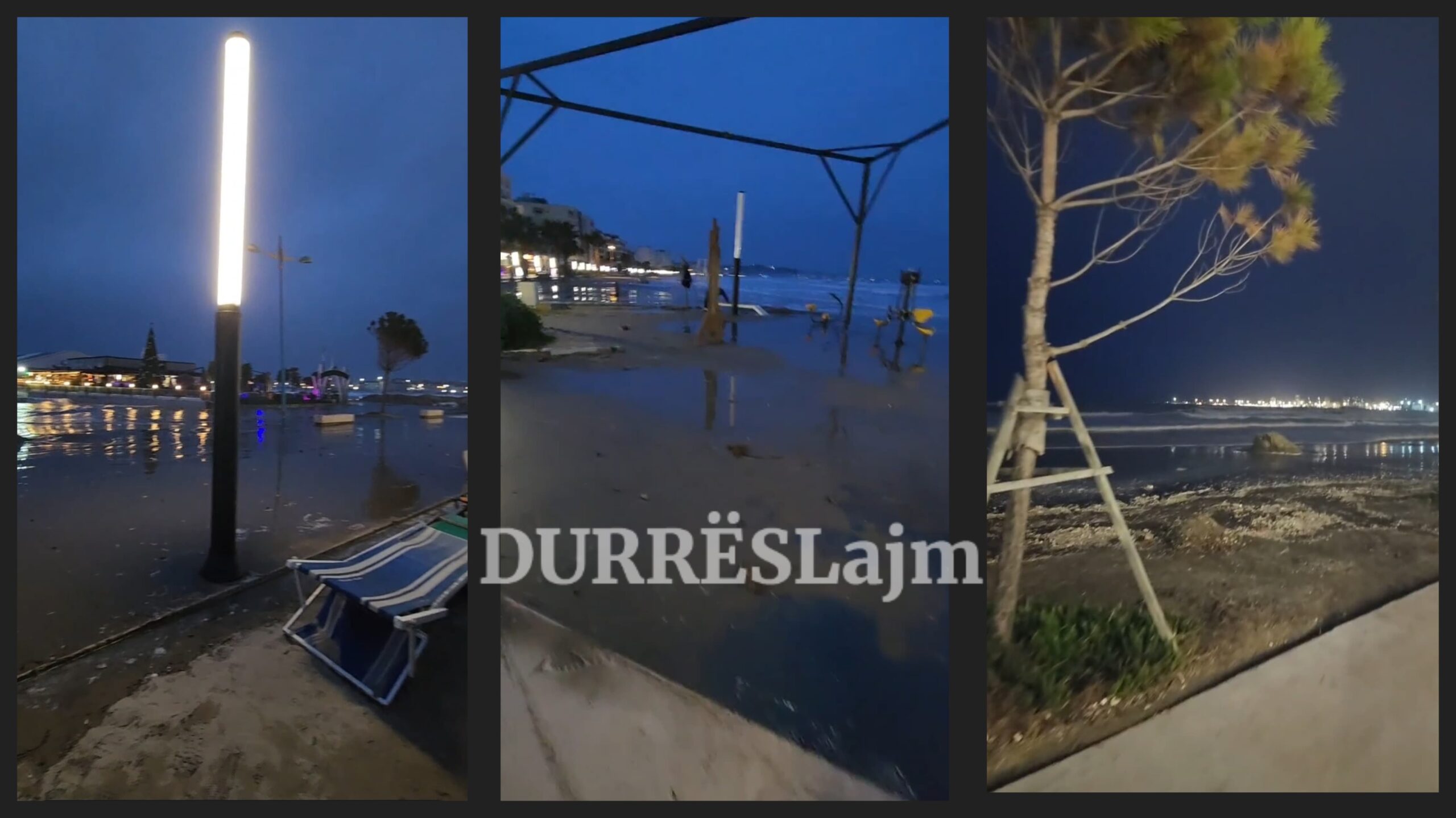 Batica “zhduk” shëtitoren e plazhit në Durrës, shihni çfarë ndodh në bregdet (Video)