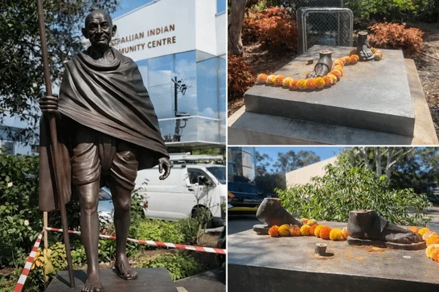 Vidhet statuja me peshë 420 kilogramë e Mahatma Gandhit në Melbourne, grabitësit lënë pas vetëm këmbët