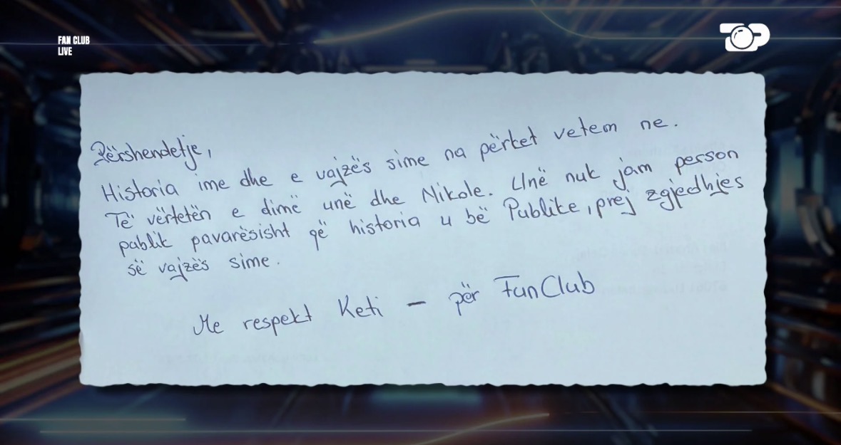 Nuk flet me nënën prej 8 vitesh, e ëma e Nikol letër për Fan Club: Të vërtetën e dimë unë dhe ajo