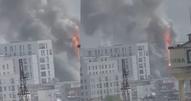 Zjarr i madh në Tiranë, përfshihet nga flakët një pallat te Farmacia 10