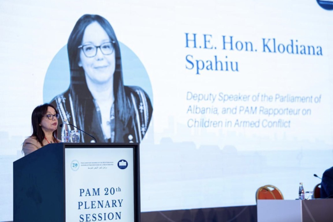 Mblidhet Asambleja Parlamentare e Mesdheut, Klodiana Spahiu: Fëmijët viktimat e parë të luftës