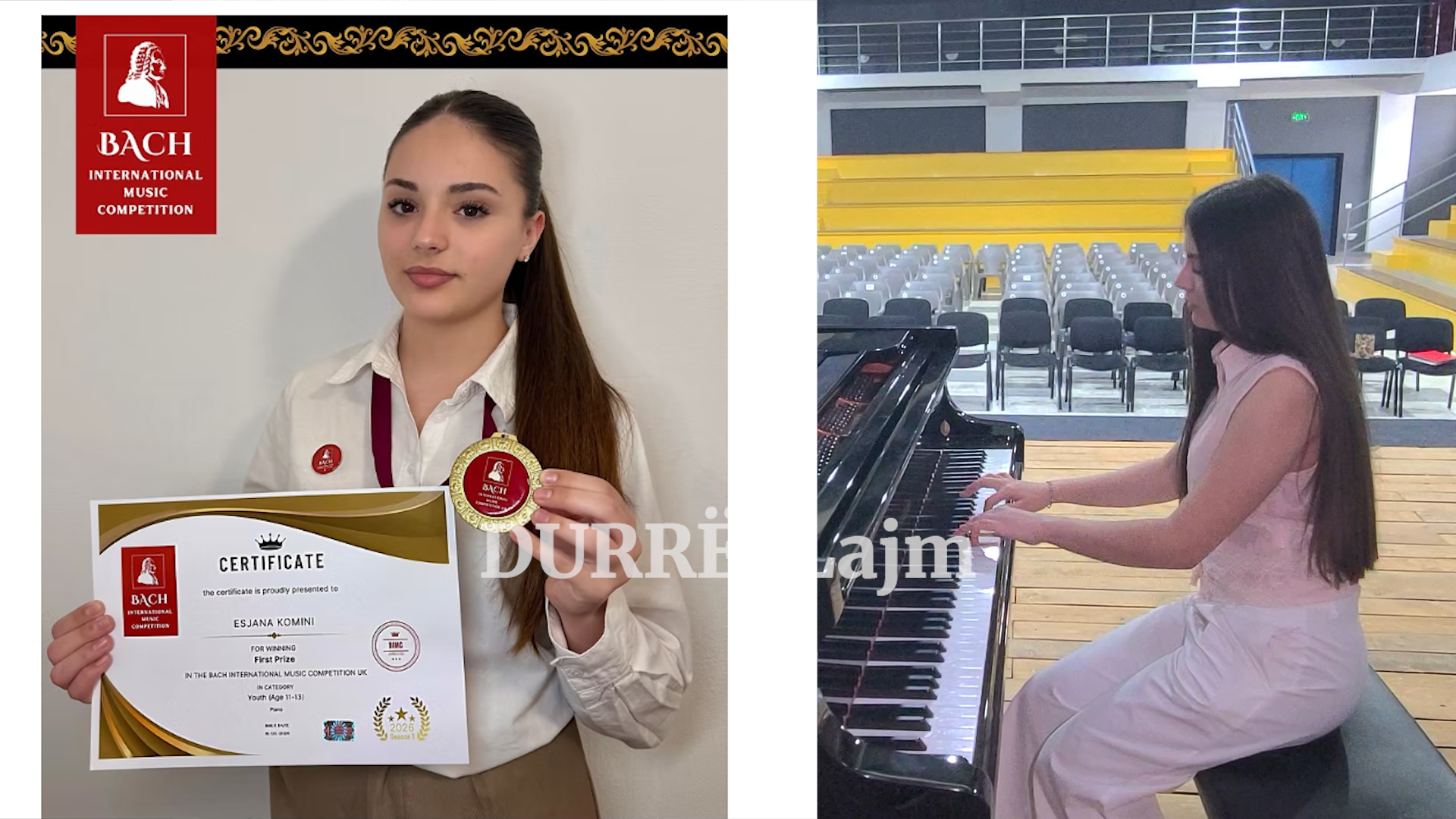 Pianistja nga Durrësi Esjana Komini merr çmimin e rëndësishëm ndërkombëtar (VIDEO)