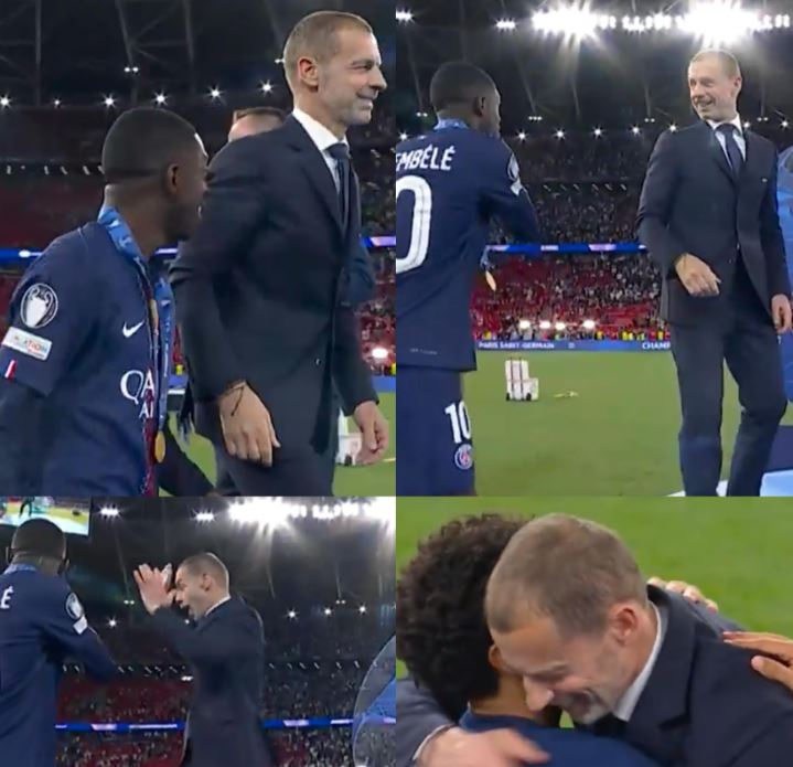 Presidenti i UEFA-s ngatërron kapitenin e PSG-së në ceremoninë e trofeut
