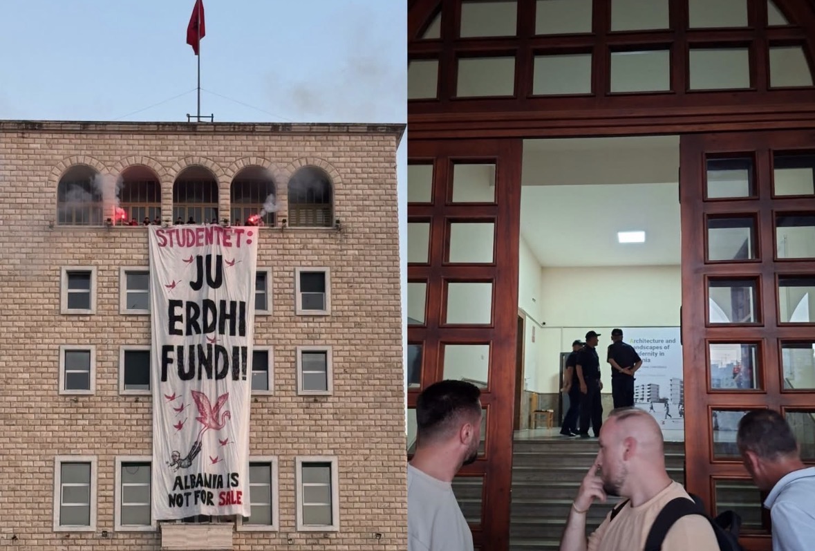 Heqja e banderolës, një grup protestuesish futen në ambientet e Politeknikut