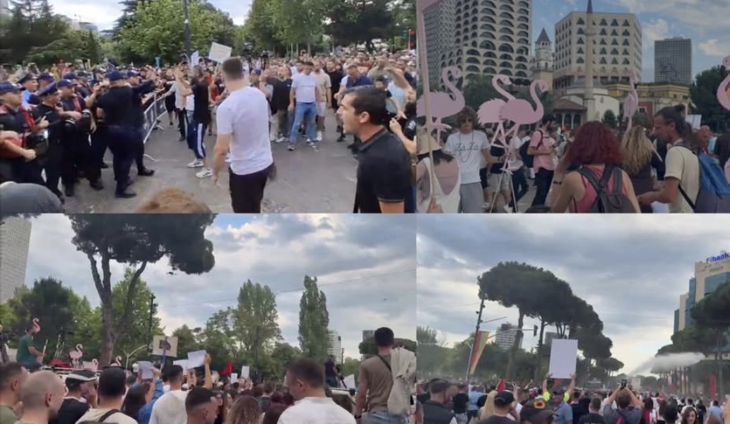 2 orë protestë në bulevard kundër projektit të Zvërnecit, qytetarët nuk i largon as shiu, thirrje për revolucion nga Kryeministria