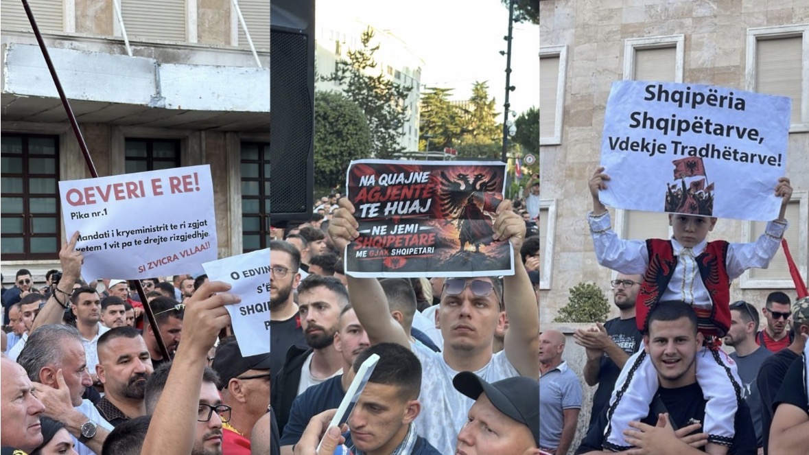 “Shqipëria e shqiptarëve”, pankartat e qytetarëve në protestë (Foto)