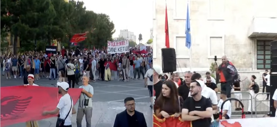 Protestuesit marshojnë drejt Kryeministrisë, thirrje për dorëheqjen e Ramës