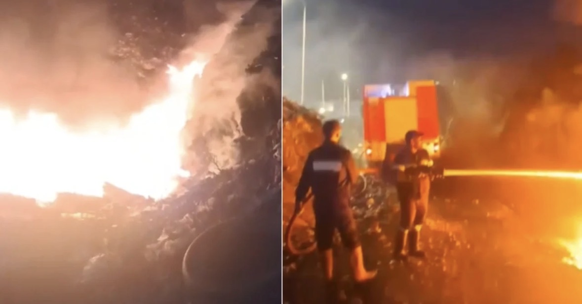 Rindizet zjarri në venddepozitimin e mbetjeve urbane të qytetit të Vlorës, tymi dhe flaka mbulojnë zonë
