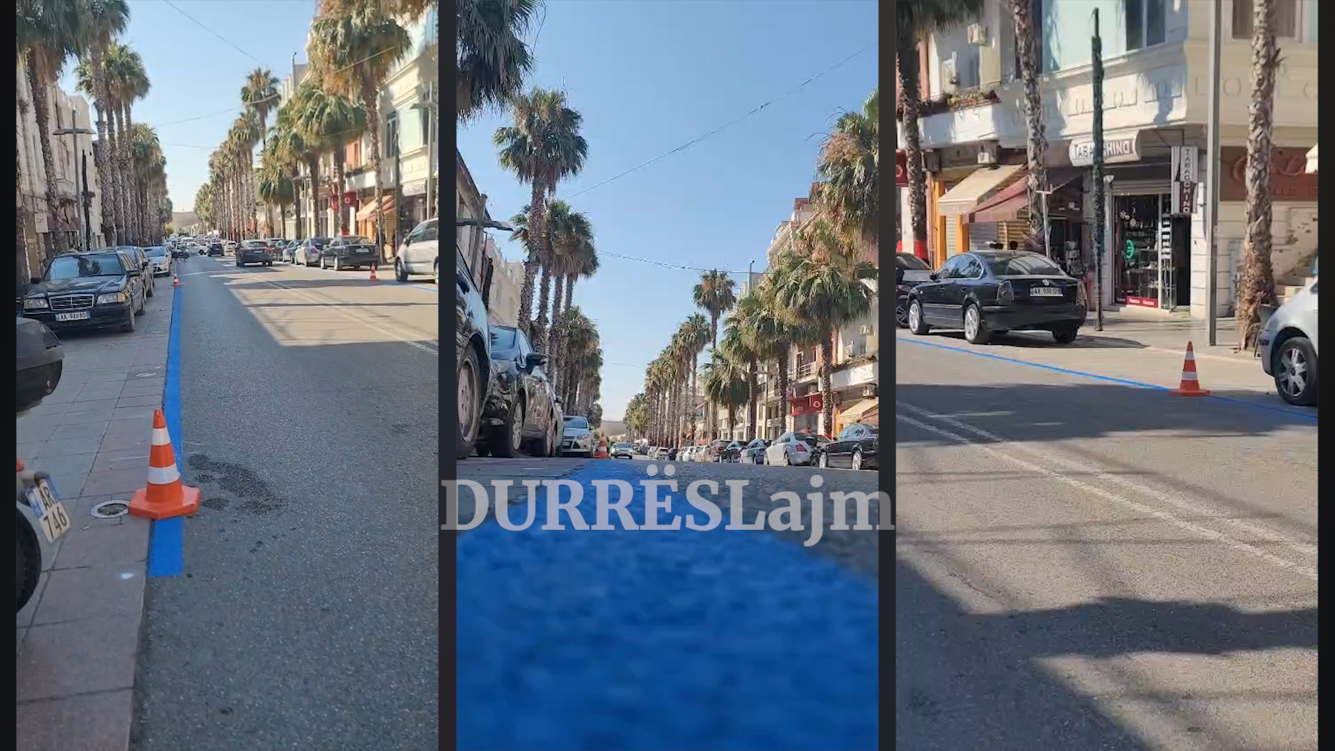 Në një tjetër rrugë të Durrësit vendoset sinjalistika për parkimet me pagesë (VIDEO)