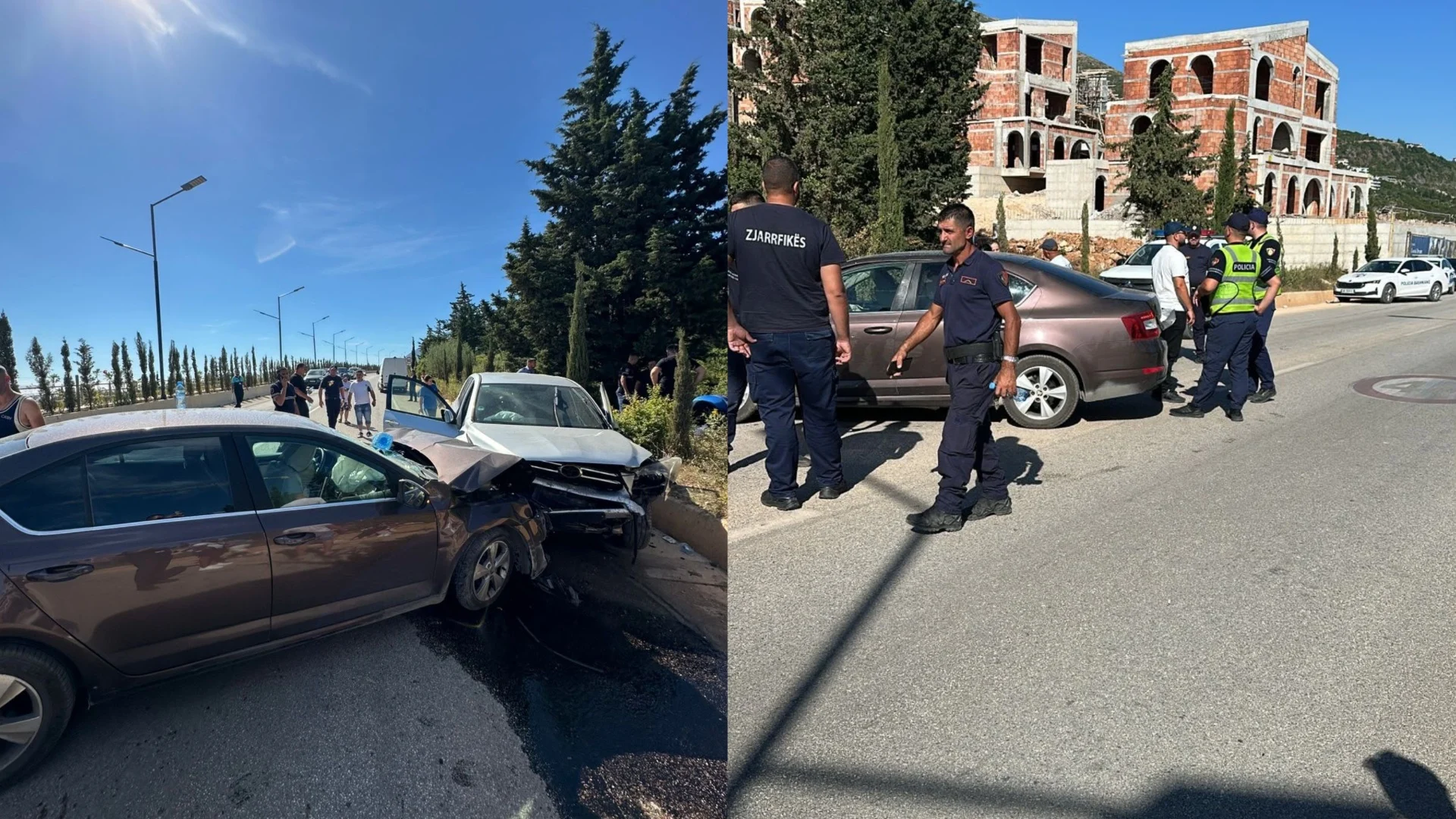 Makinat përplasen kokë më kokë në Dhërmi, katër persona përfundojnë në spital