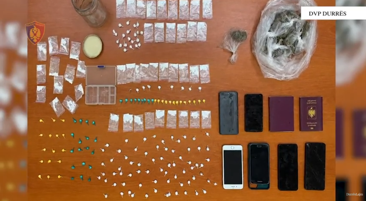 VIDEO/ Dy operacione në Durrës, 3 të arrestuar/ Sekuestrohen kokainë, kanabis, diamante dhe para