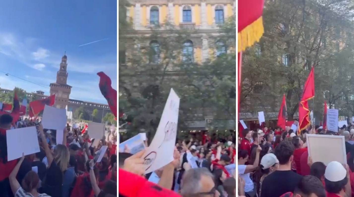 Qindra qytetarë mblidhen në Milano kundër kryeministrit: Edi Rama ka mbaru!