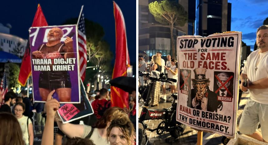 FOTOLAJM/ Pankartat epike nga protesta e 25-të