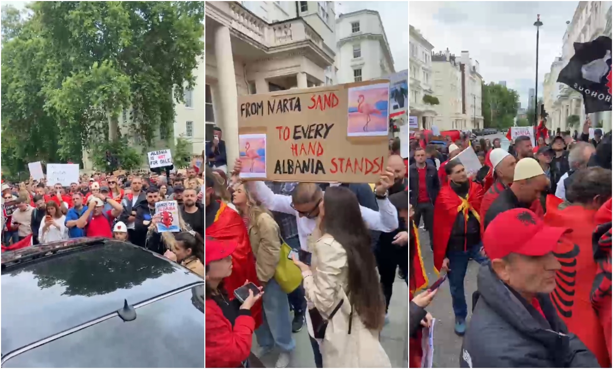 “Dorëheqje, dorëheqje!”- Shqiptarët në Barcelonë protestojnë kundër qeverisë Rama: Shqipëria nuk shitet!