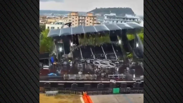 Tenda e festivalit shembet brenda pak sekondave në Napoli, dëme të konsiderueshme (VIDEO)