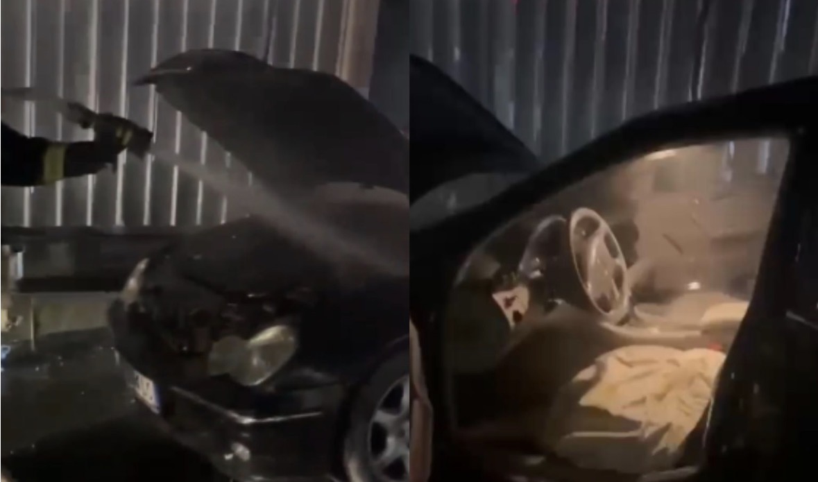 Digjet një tjetër mjet në Vlorë, shoferi del në kohë nga makina. Zjarrfikësja vendos nën kontroll flakët