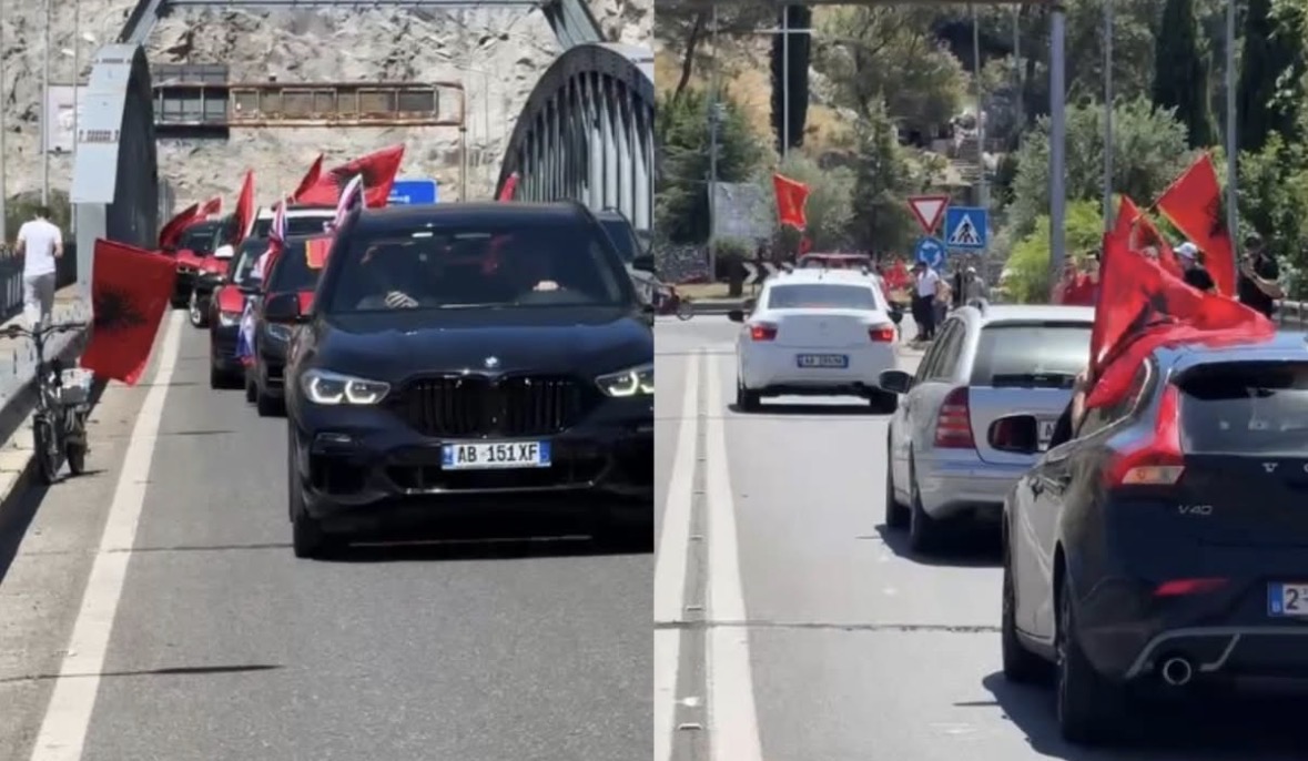 Sot protesta kombëtare, diaspora mbërrin në Shkodër. Me këngë patriotike dhe flamuj, vijojnë rrugën drejt Tiranës