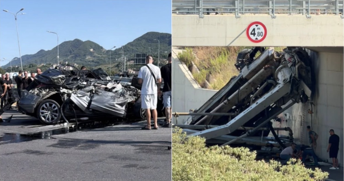 Detaje nga aksidenti te Unaza e Madhe, dyshohet për një viktimë, mjeti i tonazhit të rëndë ra nga ura pas përplasjes me fuoristradën