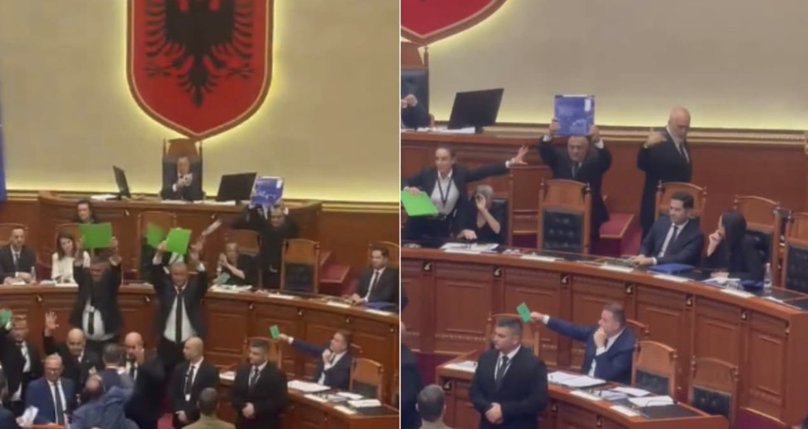 Kryeministri Rama largohet nga Kuvendi, opozita hedh shishe dhe karton drejt tij