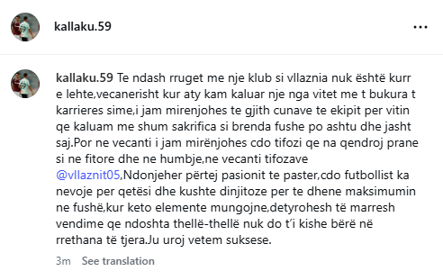 Kallaku reagon pas kalimit nga Vllaznia tek Teuta: Çdo futbollist ka nevojë për kushte dinjitoze