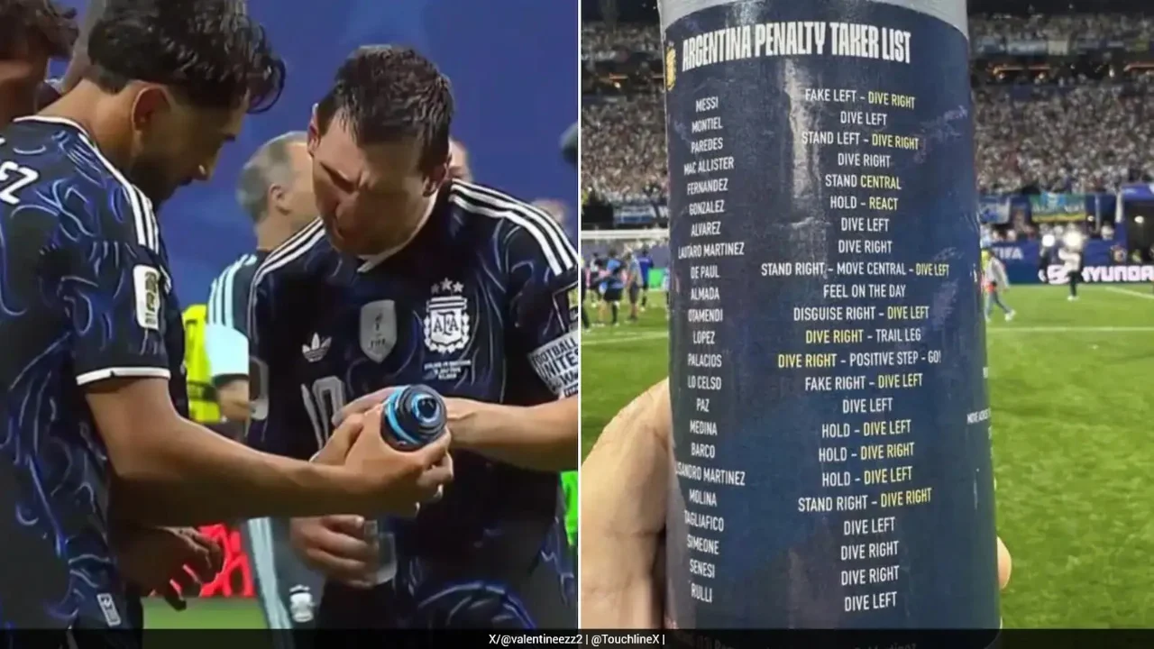 Arma që nuk “u shkrep”/ Messi dhe Argjentina zbulojnë “sekretin” e Pickfordit për penalltitë, shishja me shënime mbeti në fushë
