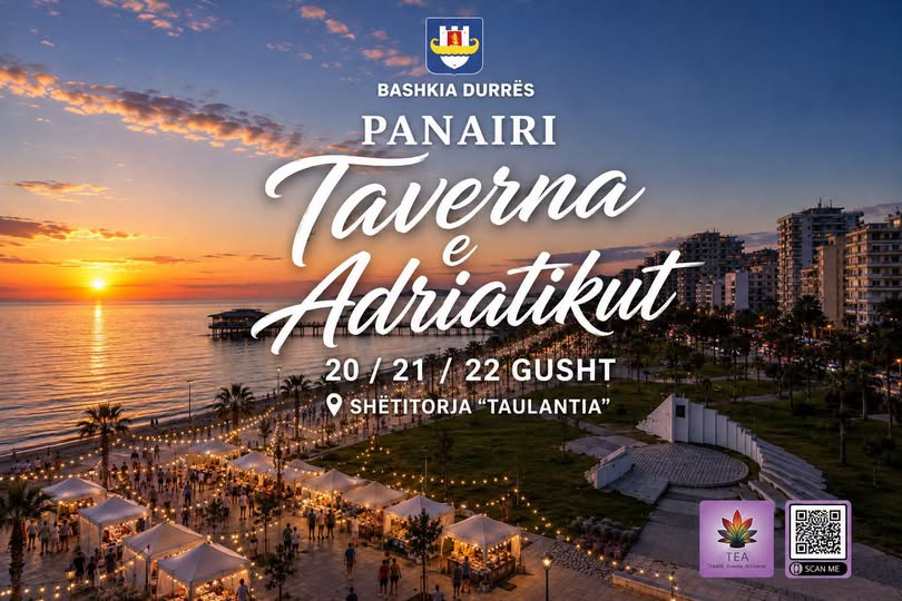 “Taverna e Adriatikut” nga data 20 deri më 22 gusht në shëtitoren “Taulantia”, çfarë do të prezantohet për 3 ditë
