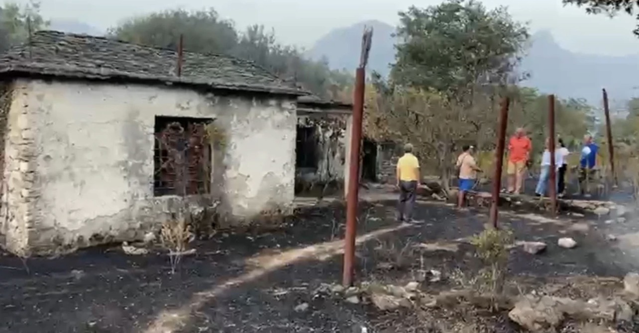 Zjarri përfshin banesën dhe djeg kosheret e bletëve në Vranisht, shkrumbohen disa hektarë me ullinj e pemë