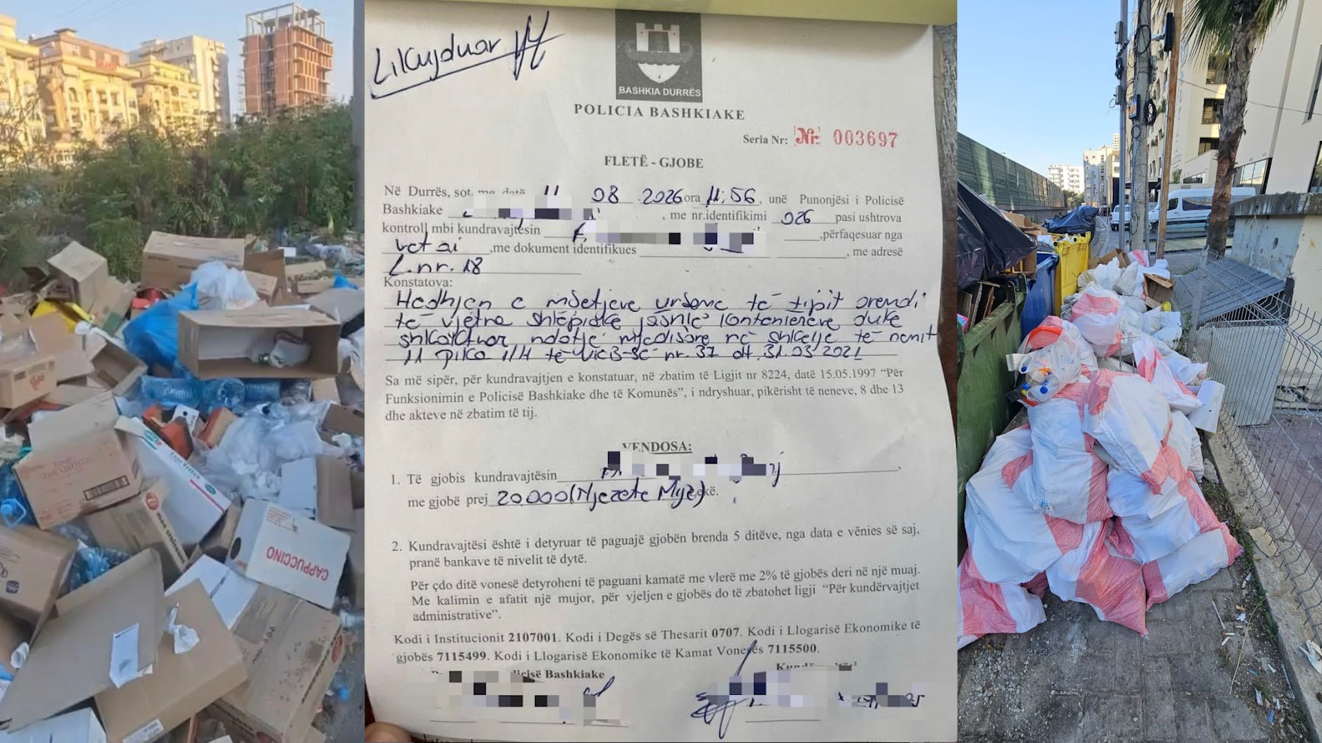 Policia Bashkiake Durrës me “dorë të hekurt”, ndëshkohen subjekte dhe individë që shkaktojnë ndotje mjedisore