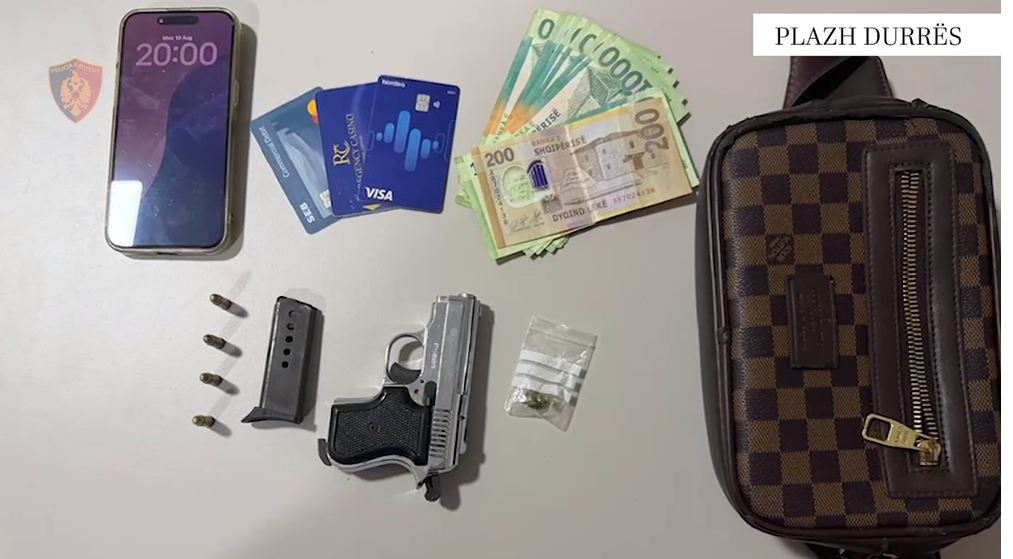 Në Durrës suedezi kapet me pistoletë në çantë, 3 të tjerë tentuan të vidhnin një kasafortë murale (VIDEO)