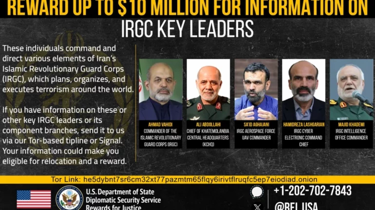 SHBA-të ofrojnë deri në 10 milionë dollarë për informacion mbi pesë zyrtarë të lartë iranianë