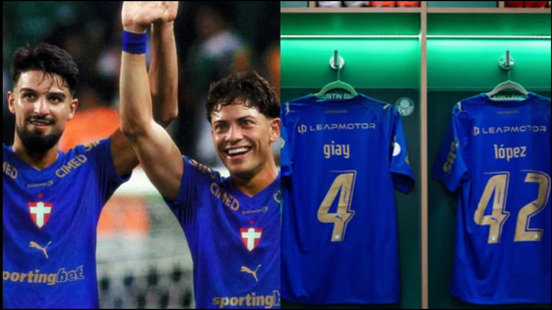 Homazh për Italinë, kampione e botës 2006, ekipi brazilan Palmeiras del në fushë me fanellë të kaltër