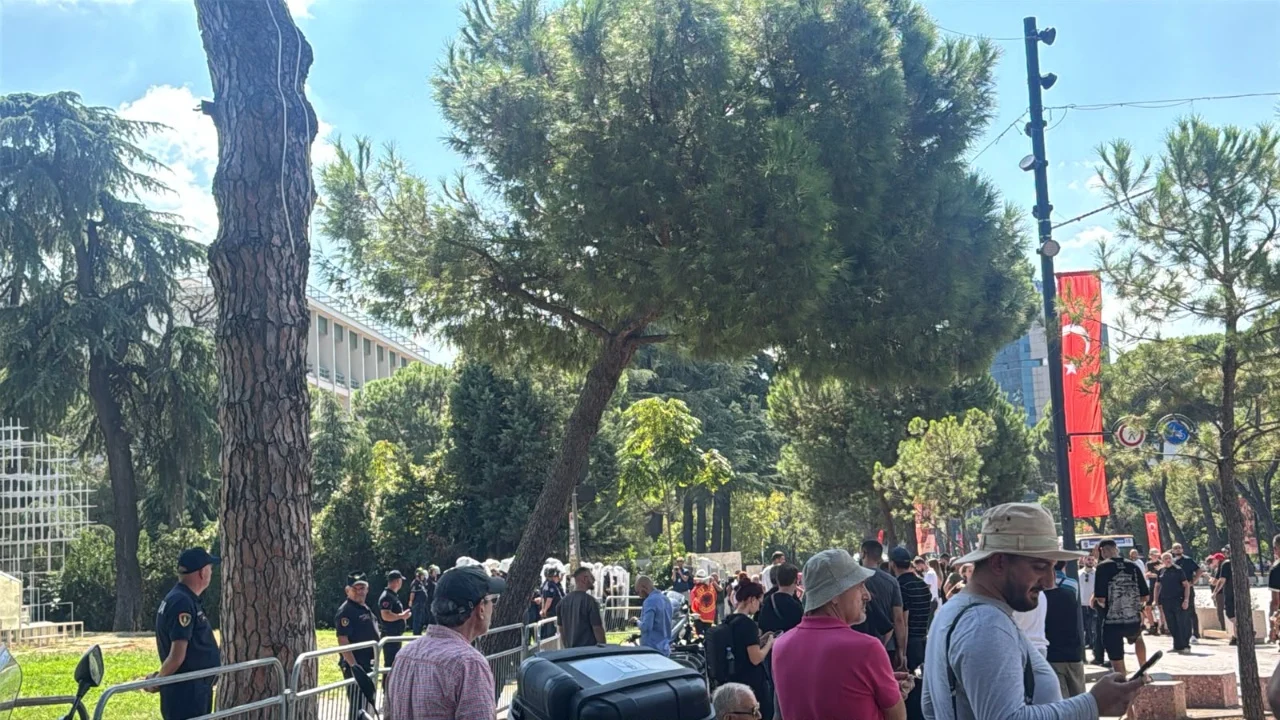 Pas përplasjes me uniformat blu, shoqërohet një protestues, tentoi të çante kordonin e policisë